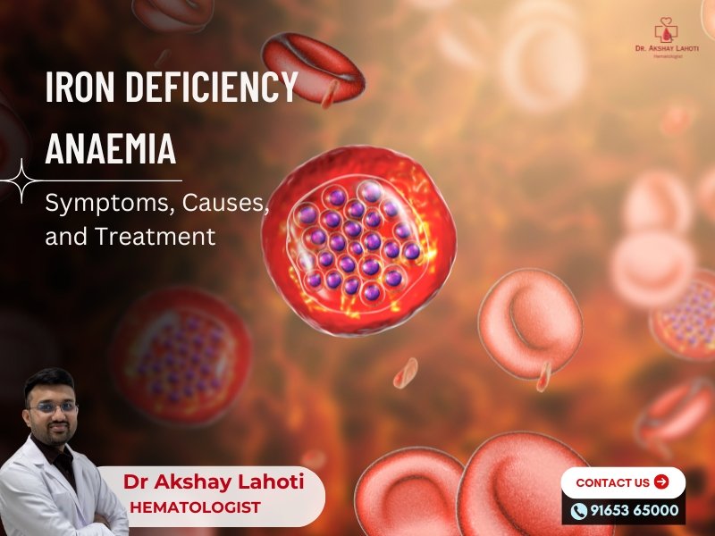 Illustration of red blood cells representing Iron Deficiency Anemia with Dr. Akshay Lahoti, the Best Hematologist in Indore.